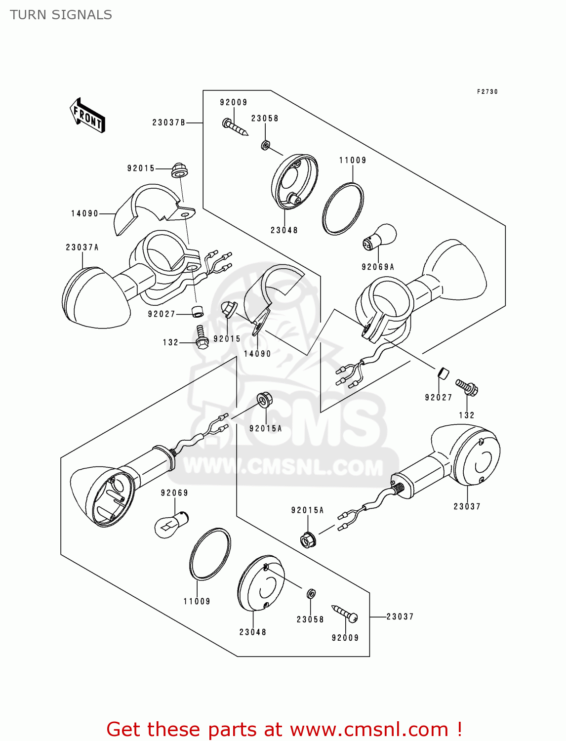 TURN SIGNALS EN500C2 VULCAN500LTD 1997 USA CALIFORNIA CANADA