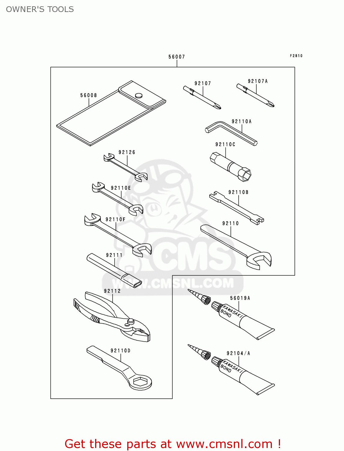 OWNER'S TOOLS EN500C2 VULCAN500LTD 1997 USA CALIFORNIA CANADA