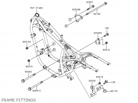 FRAME FITTINGS - EN500C2 VULCAN500LTD 1997 USA CALIFORNIA CANADA
