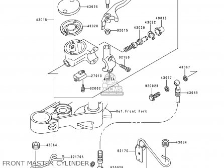 FRONT MASTER CYLINDER - EN500C2 VULCAN500LTD 1997 USA CALIFORNIA CANADA
