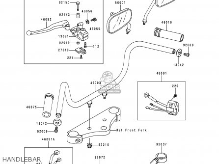 HANDLEBAR - EN500C2 VULCAN500LTD 1997 USA CALIFORNIA CANADA