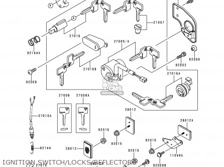 IGNITION SWITCH/LOCKS/REFLECTORS - EN500C2 VULCAN500LTD 1997 USA CALIFORNIA CANADA