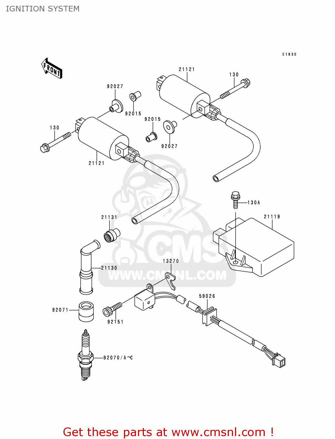 IGNITION SYSTEM EN500C3 VULCAN500LTD 1998 USA CALIFORNIA CANADA
