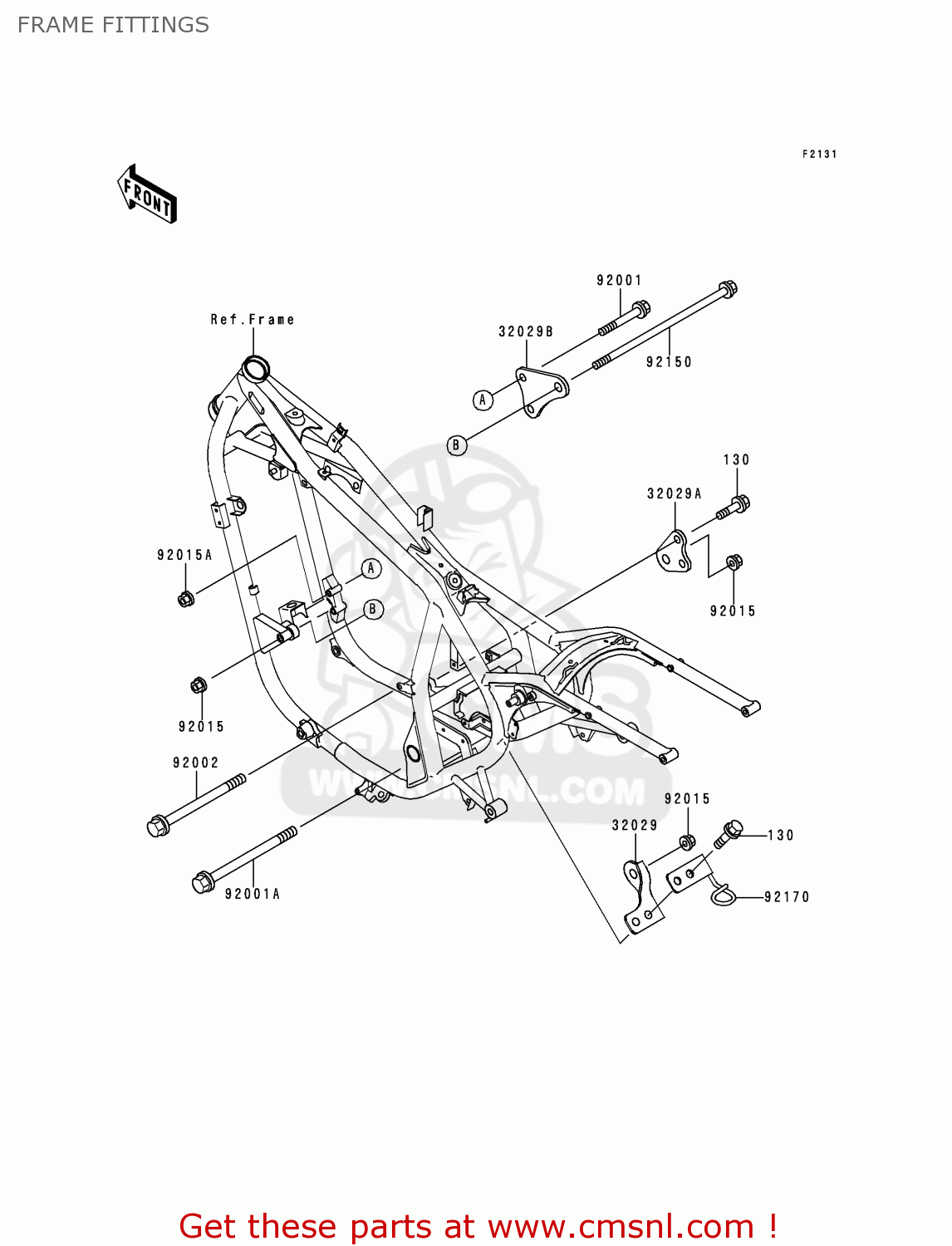 FRAME FITTINGS EN500C3 VULCAN500LTD 1998 USA CALIFORNIA CANADA