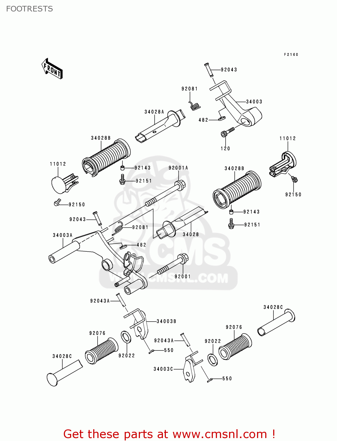 FOOTRESTS EN500C3 VULCAN500LTD 1998 USA CALIFORNIA CANADA