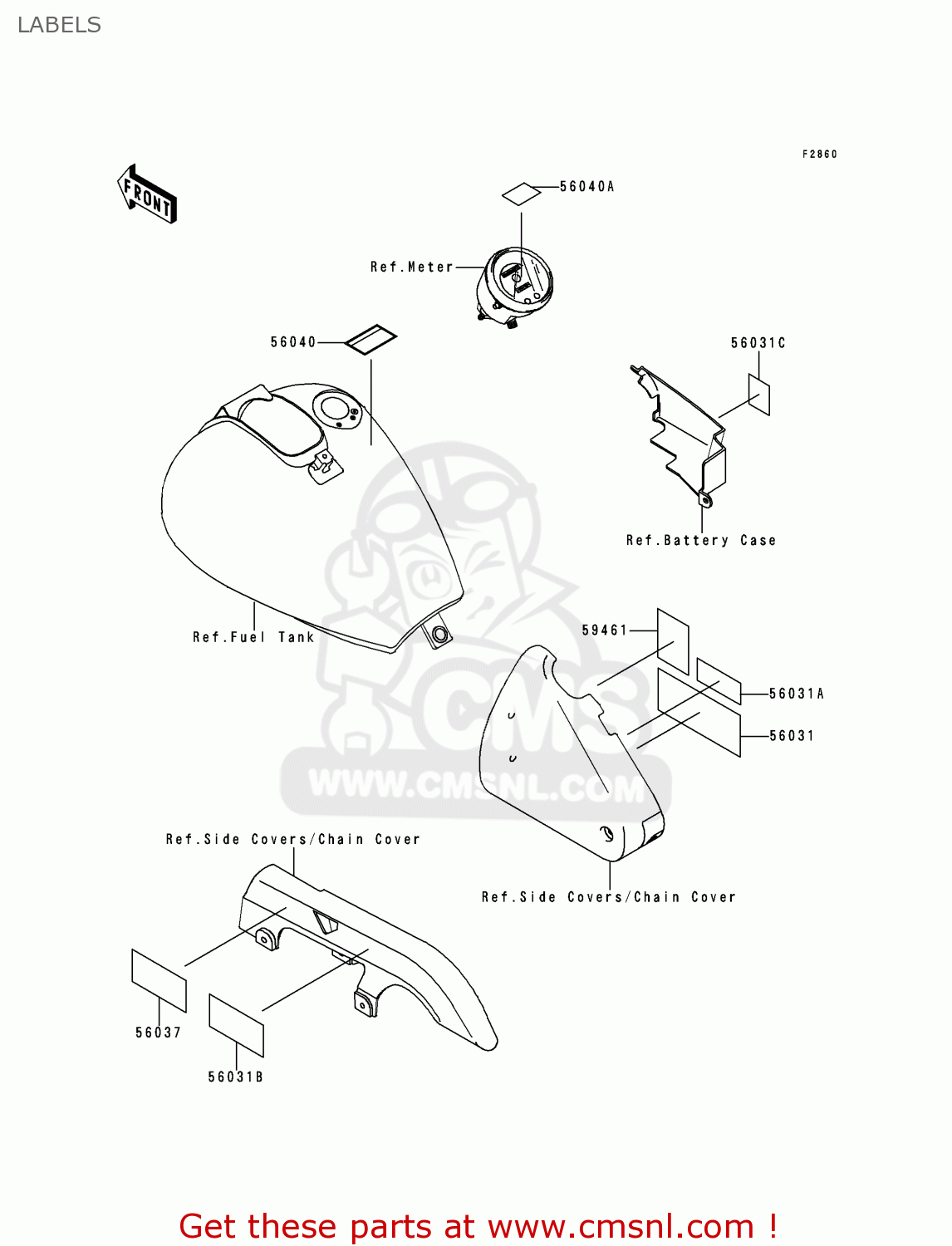 LABELS EN500C3 VULCAN500LTD 1998 USA CALIFORNIA CANADA