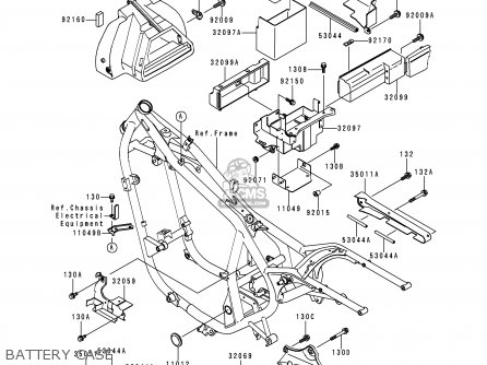 BATTERY CASE - EN500C3 VULCAN500LTD 1998 USA CALIFORNIA CANADA