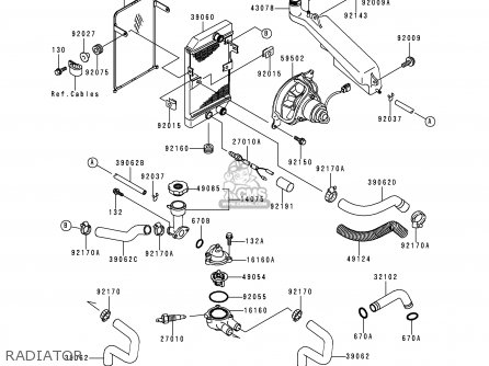 RADIATOR - EN500C4 VULCAN500LTD 1999 USA CALIFORNIA