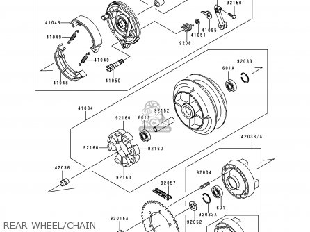 REAR WHEEL/CHAIN - EN500C4 VULCAN500LTD 1999 USA CALIFORNIA