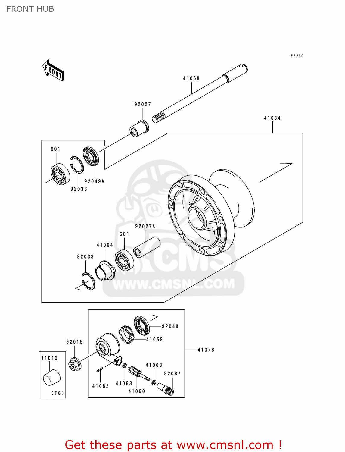 FRONT HUB EN500C5 2000 IS / KPH