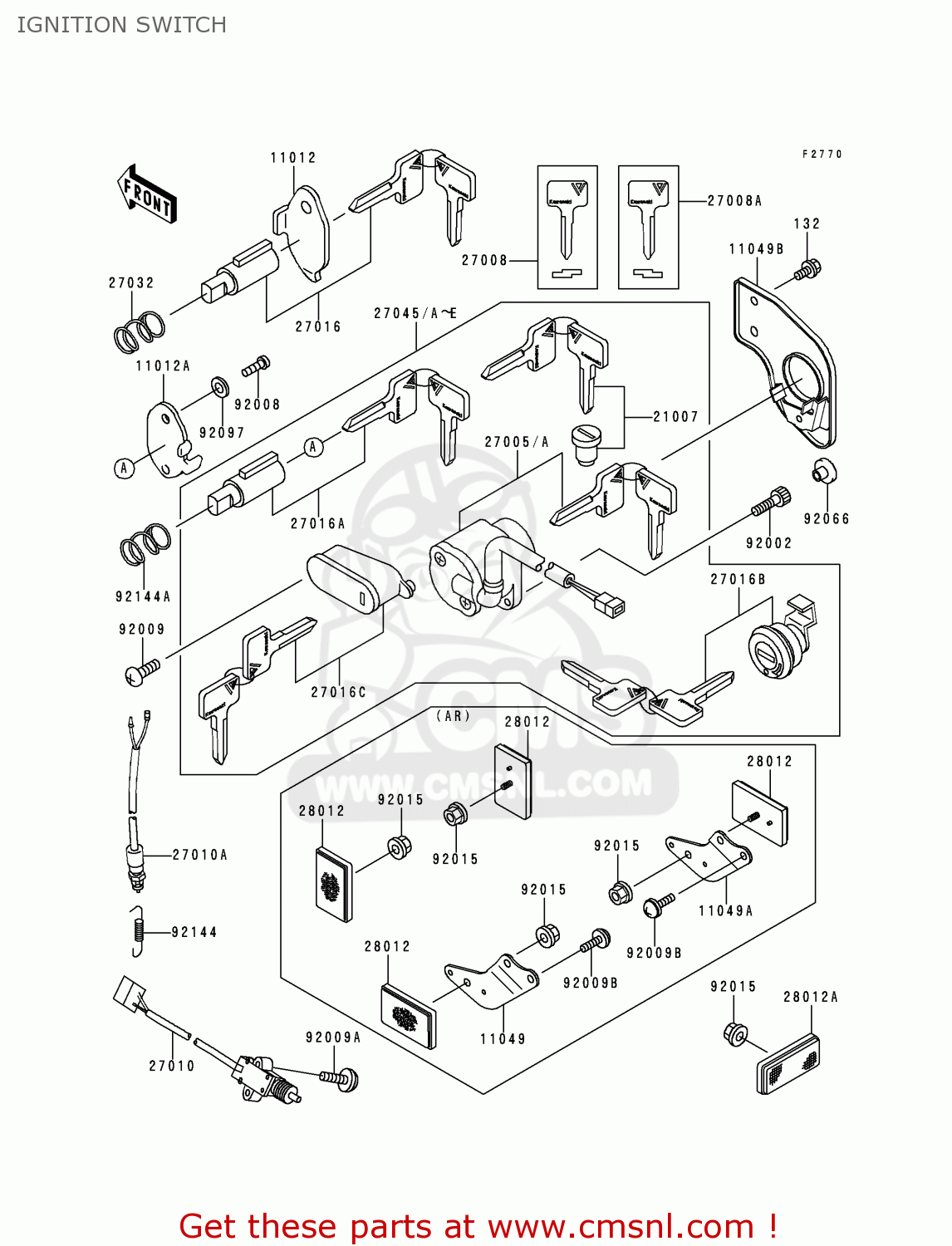 IGNITION SWITCH EN500C5 2000 IS / KPH