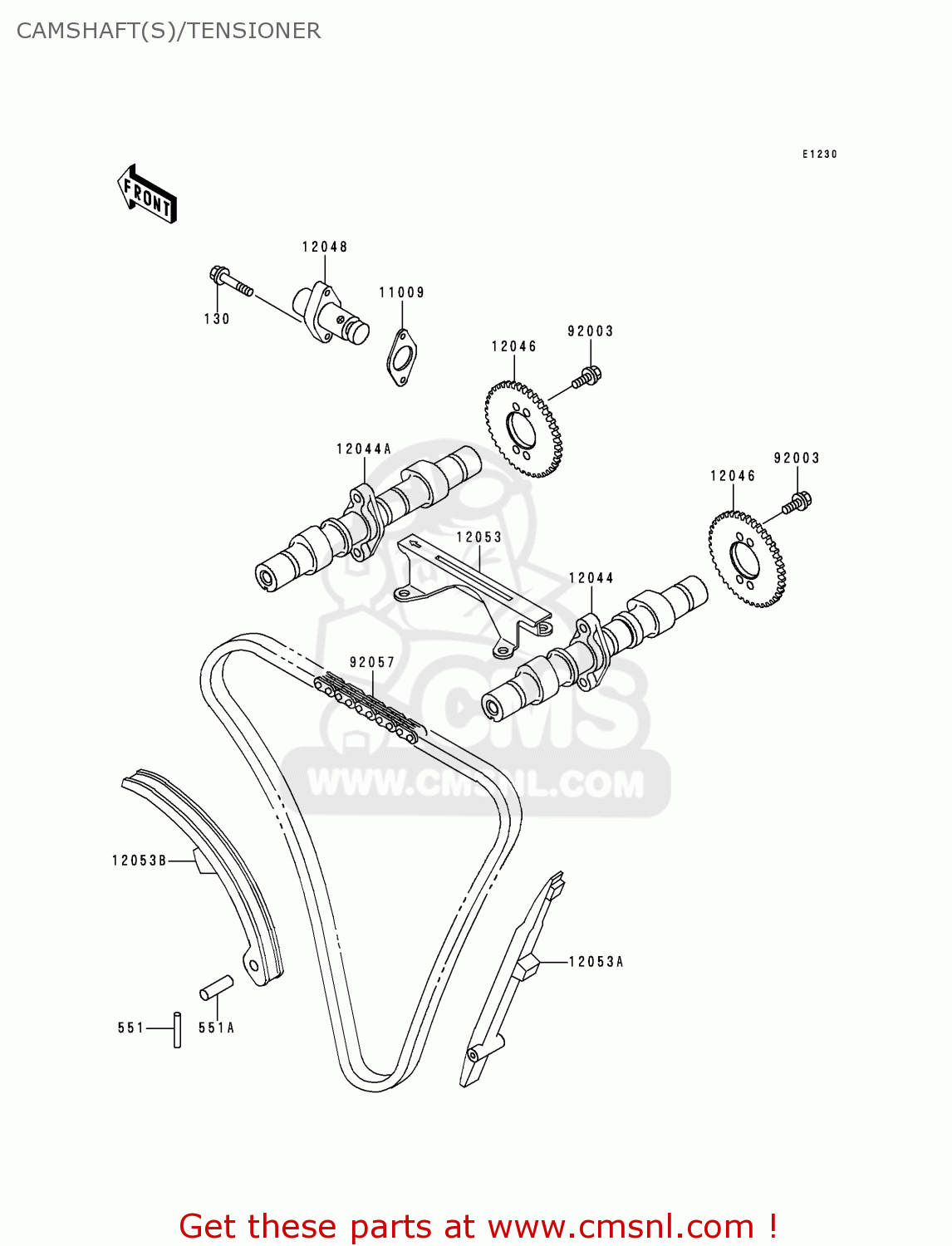 CAMSHAFT(S)/TENSIONER EN500C5 VULCAN500LTD 2000 USA CALIFORNIA CANADA