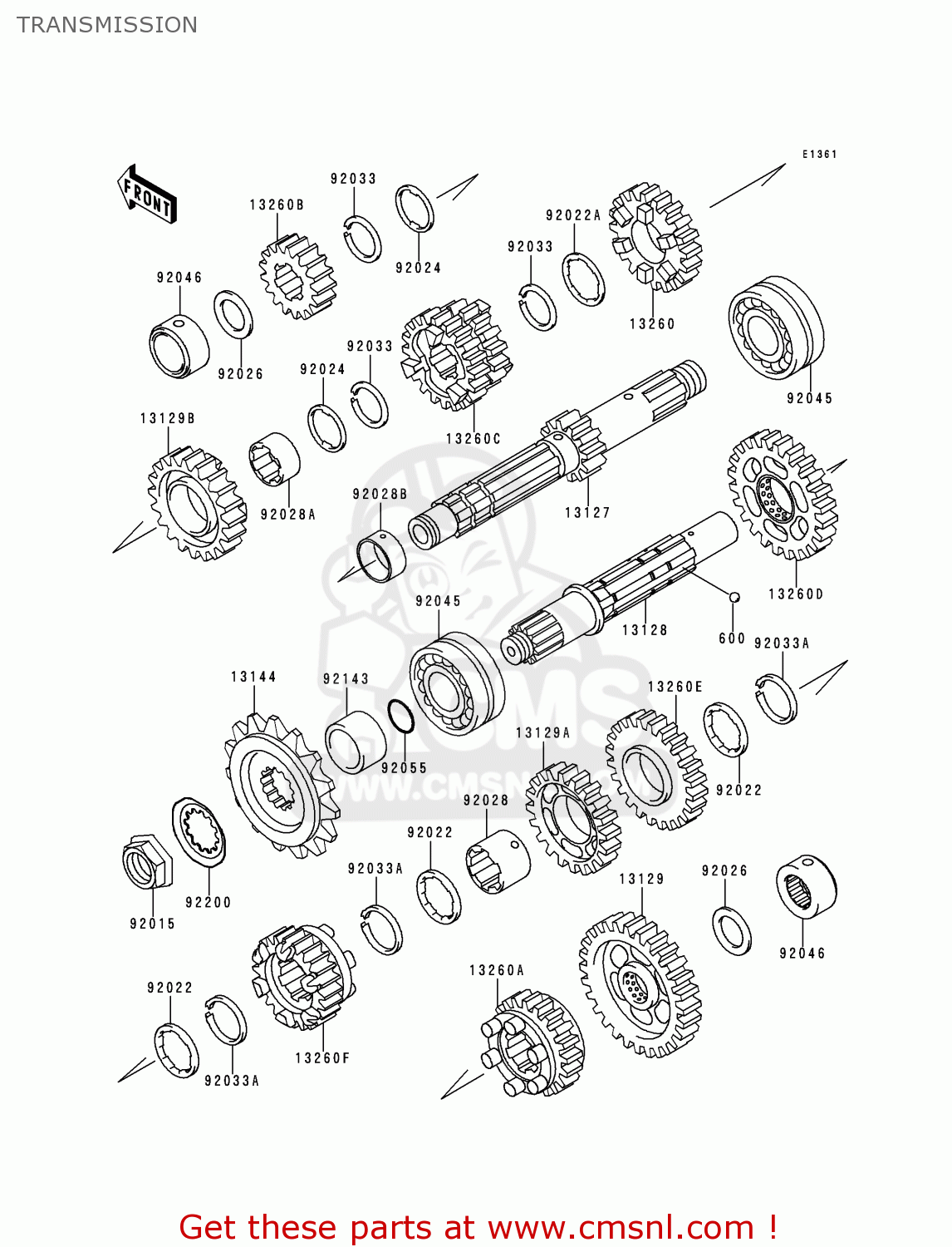 TRANSMISSION EN500C5 VULCAN500LTD 2000 USA CALIFORNIA CANADA