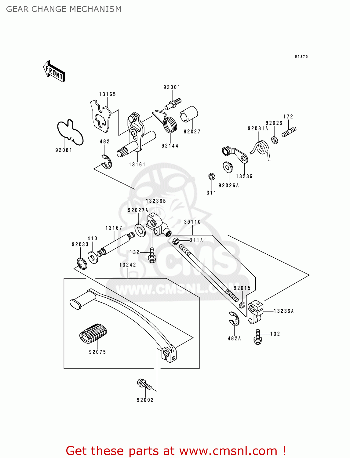 GEAR CHANGE MECHANISM EN500C5 VULCAN500LTD 2000 USA CALIFORNIA CANADA