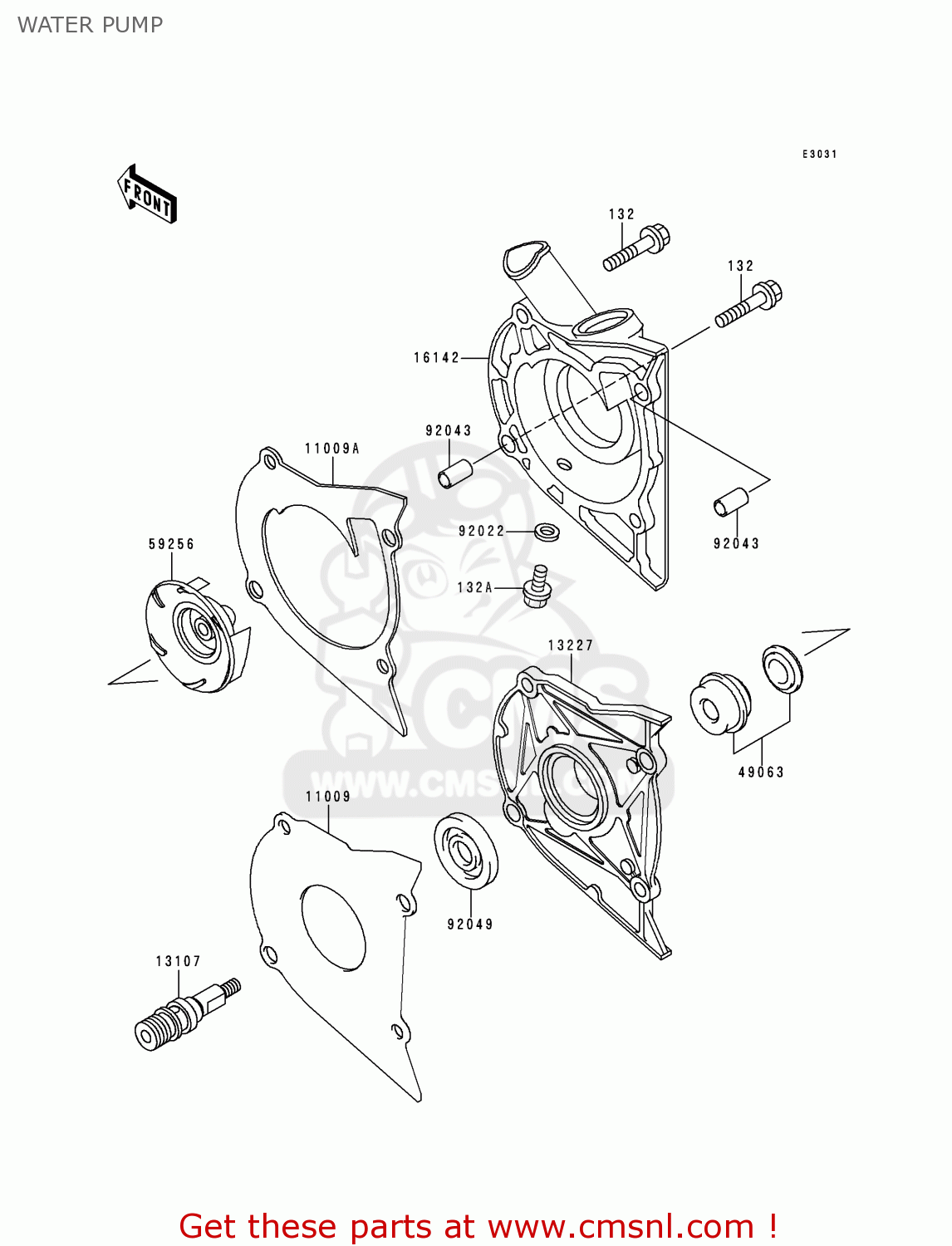 WATER PUMP EN500C5 VULCAN500LTD 2000 USA CALIFORNIA CANADA