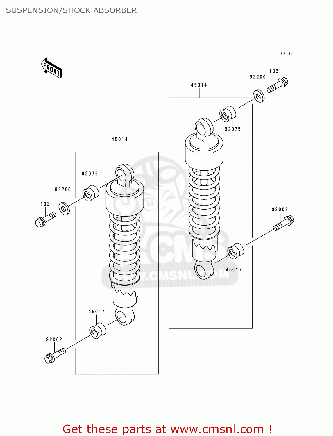 SUSPENSION/SHOCK ABSORBER EN500C5 VULCAN500LTD 2000 USA CALIFORNIA CANADA