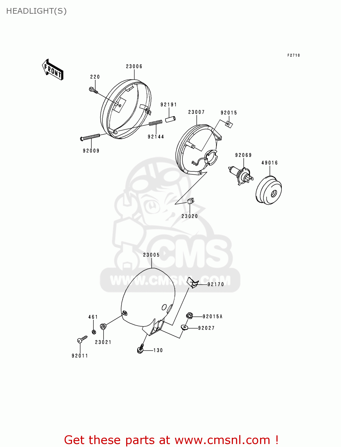 HEADLIGHT(S) EN500C5 VULCAN500LTD 2000 USA CALIFORNIA CANADA