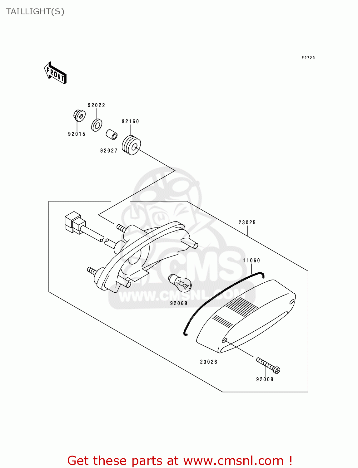 TAILLIGHT(S) EN500C5 VULCAN500LTD 2000 USA CALIFORNIA CANADA