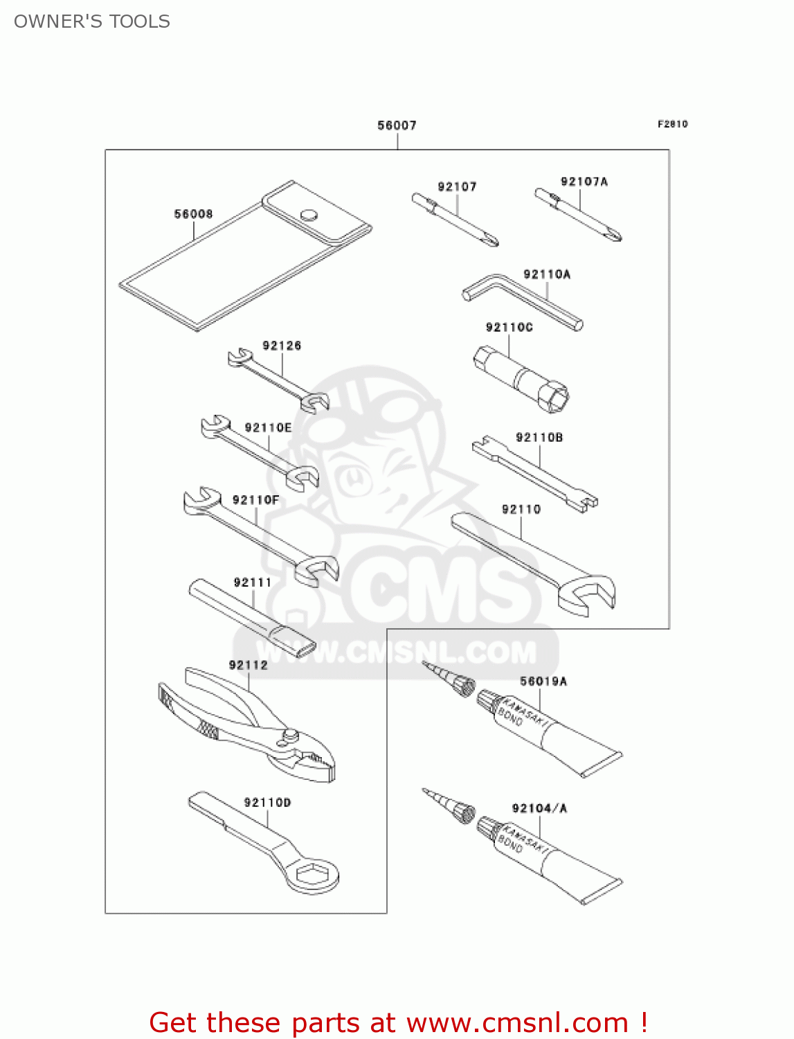 OWNER'S TOOLS EN500C6 VULCAN500LTD 2001 USA CALIFORNIA CANADA