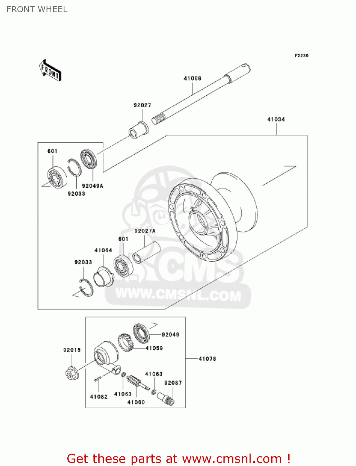 FRONT WHEEL EN500C6 VULCAN500LTD 2001 USA CALIFORNIA CANADA