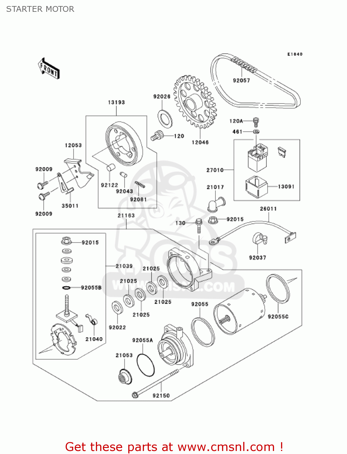 STARTER MOTOR EN500C6 VULCAN500LTD 2001 USA CALIFORNIA CANADA