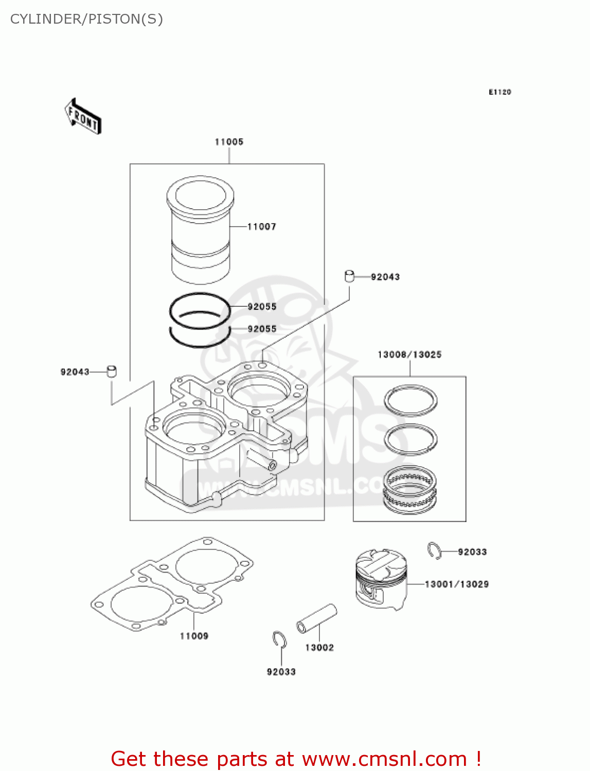 CYLINDER/PISTON(S) EN500C6 VULCAN500LTD 2001 USA CALIFORNIA CANADA