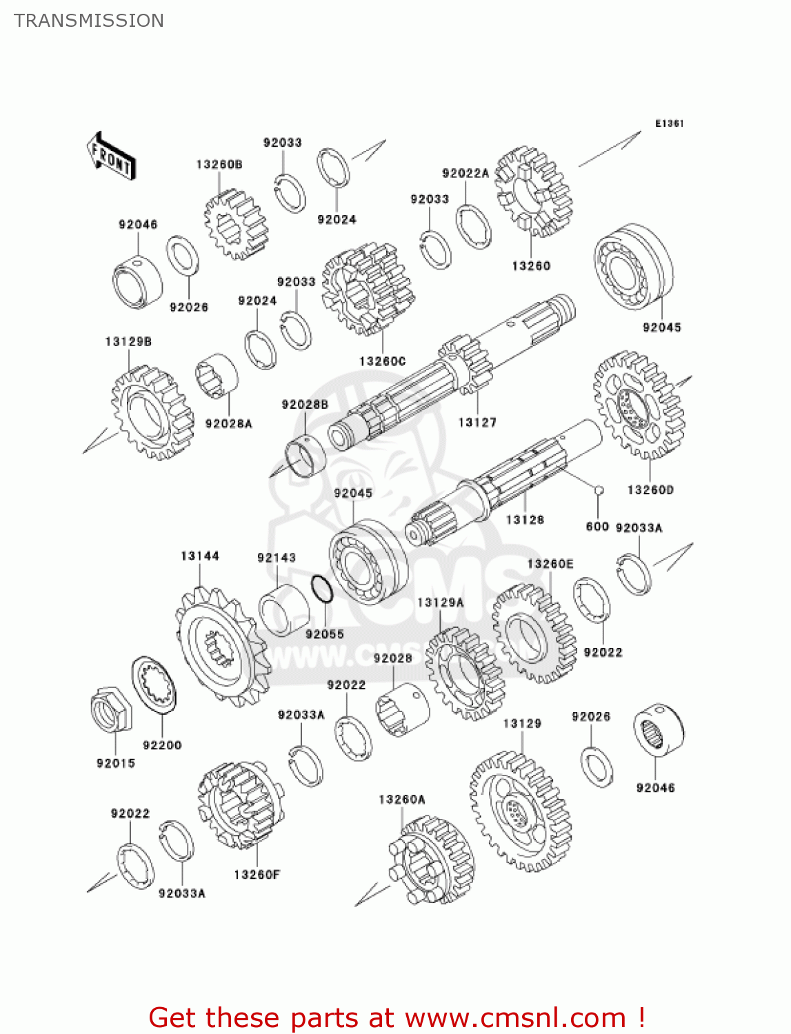 TRANSMISSION EN500C6 VULCAN500LTD 2001 USA CALIFORNIA CANADA