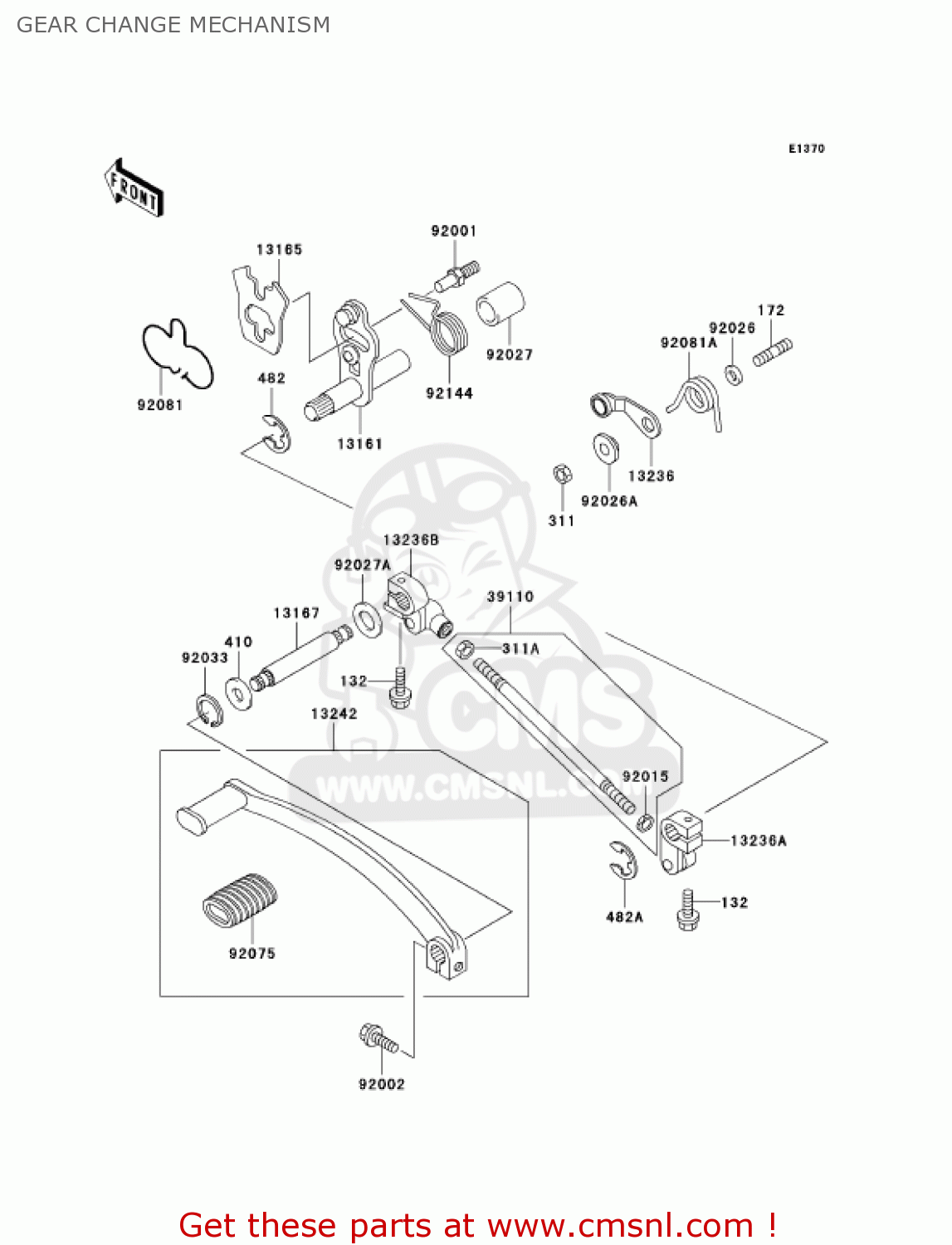 GEAR CHANGE MECHANISM EN500C6 VULCAN500LTD 2001 USA CALIFORNIA CANADA