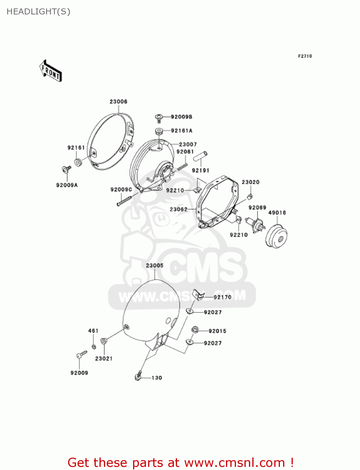 HEADLIGHT(S) EN500C6 VULCAN500LTD 2001 USA CALIFORNIA CANADA