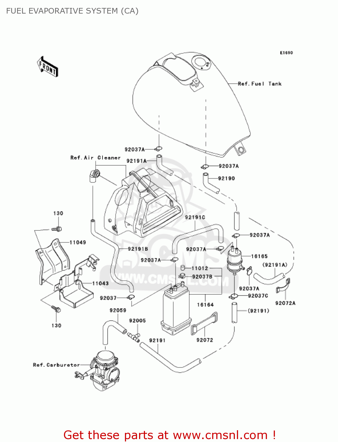 FUEL EVAPORATIVE SYSTEM (CA) EN500C6 VULCAN500LTD 2001 USA CALIFORNIA CANADA