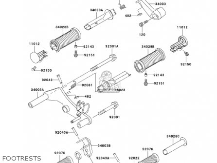 FOOTRESTS - EN500C6 VULCAN500LTD 2001 USA CALIFORNIA CANADA