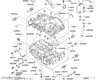 CRANKCASE - EN500C6 VULCAN500LTD 2001 USA CALIFORNIA CANADA