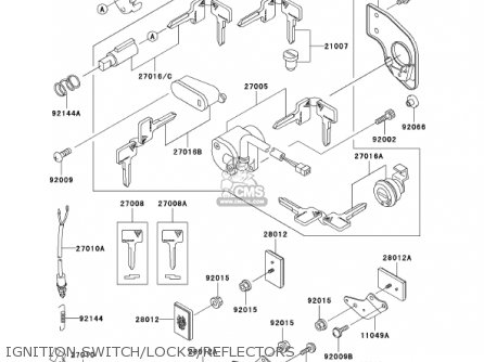 IGNITION SWITCH/LOCKS/REFLECTORS - EN500C6 VULCAN500LTD 2001 USA CALIFORNIA CANADA