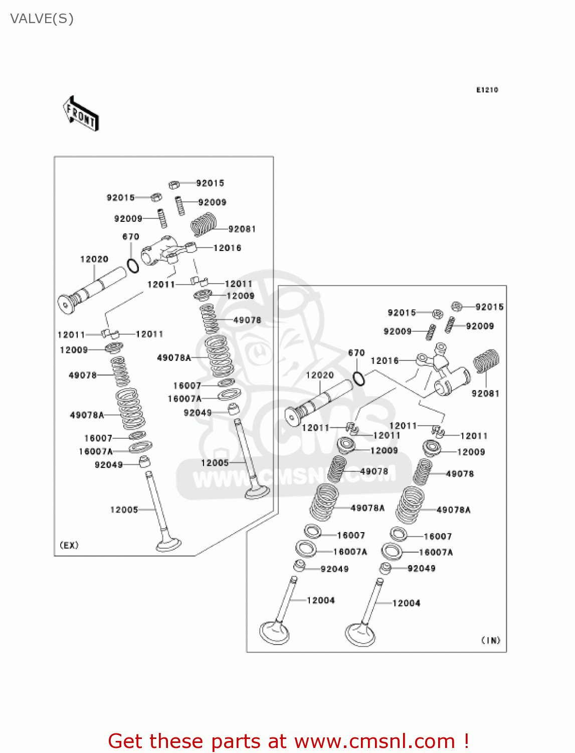VALVE(S) EN500C6F VULCAN500LTD 2006 USA CALIFORNIA CANADA