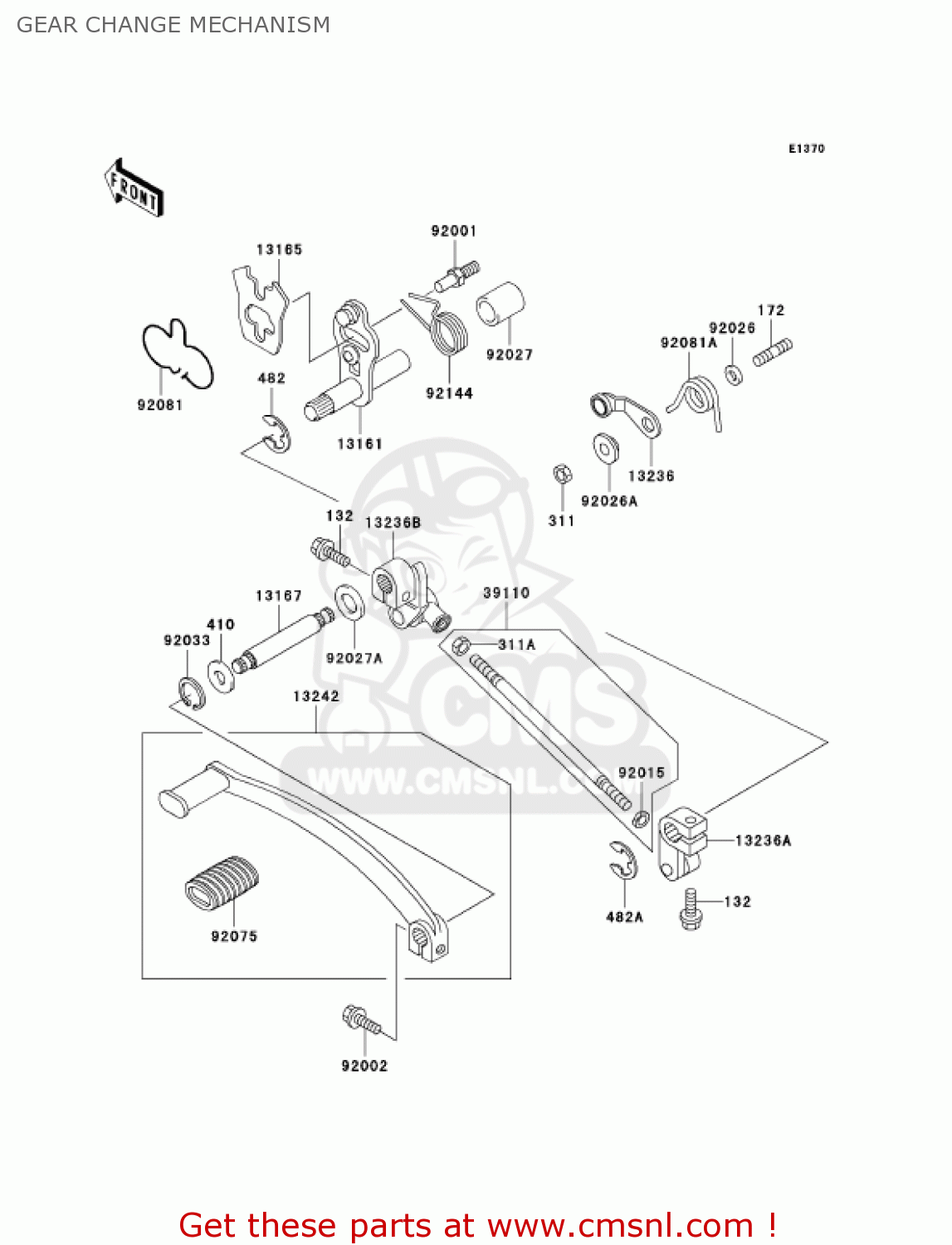 GEAR CHANGE MECHANISM EN500C6F VULCAN500LTD 2006 USA CALIFORNIA CANADA