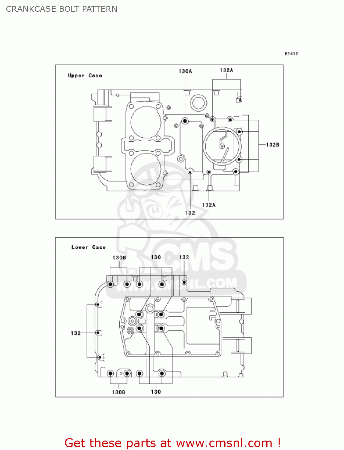 CRANKCASE BOLT PATTERN EN500C6F VULCAN500LTD 2006 USA CALIFORNIA CANADA