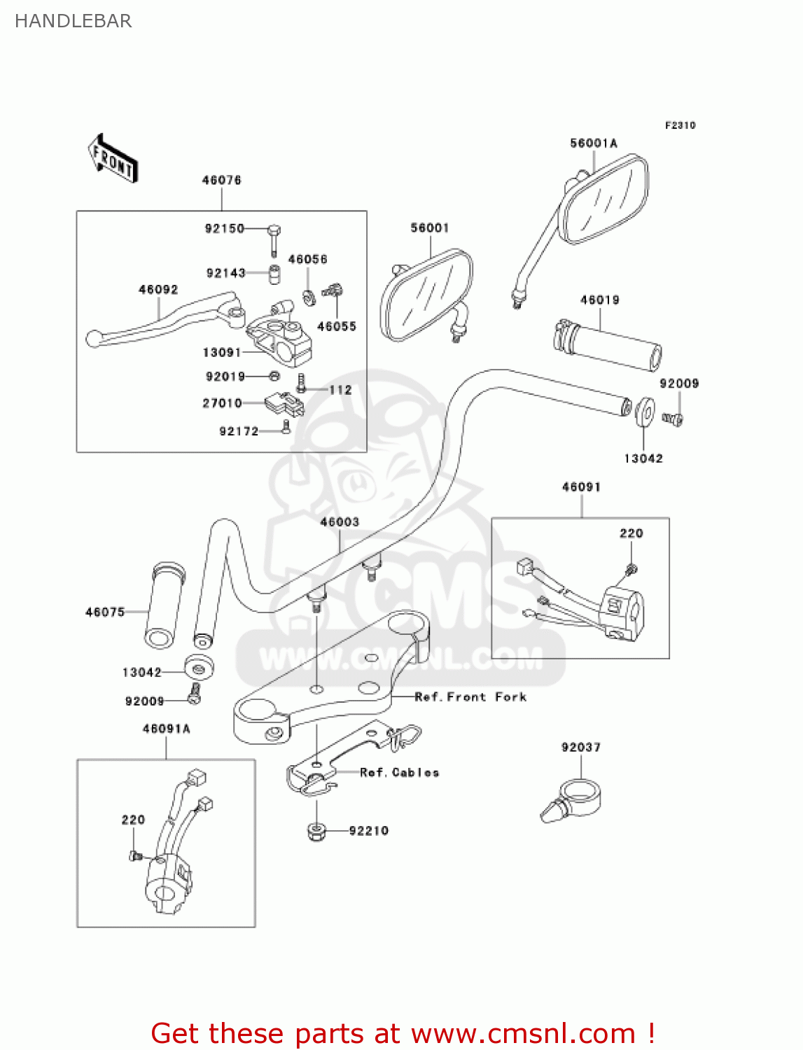 HANDLEBAR EN500C6F VULCAN500LTD 2006 USA CALIFORNIA CANADA