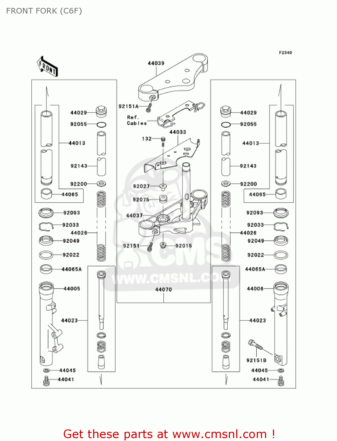 FRONT FORK (C6F) EN500C6F VULCAN500LTD 2006 USA CALIFORNIA CANADA
