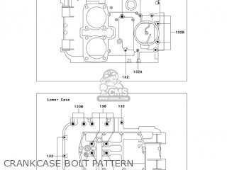 CRANKCASE BOLT PATTERN - EN500C6F VULCAN500LTD 2006 USA CALIFORNIA CANADA
