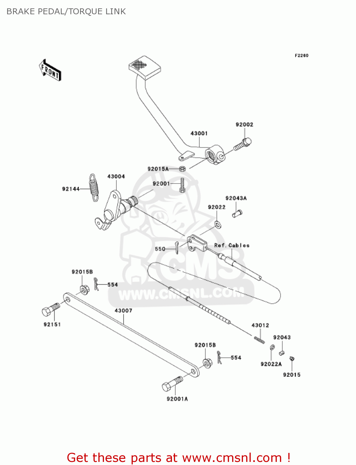 BRAKE PEDAL/TORQUE LINK EN500C7 VULCAN500LTD 2002 USA CALIFORNIA CANADA
