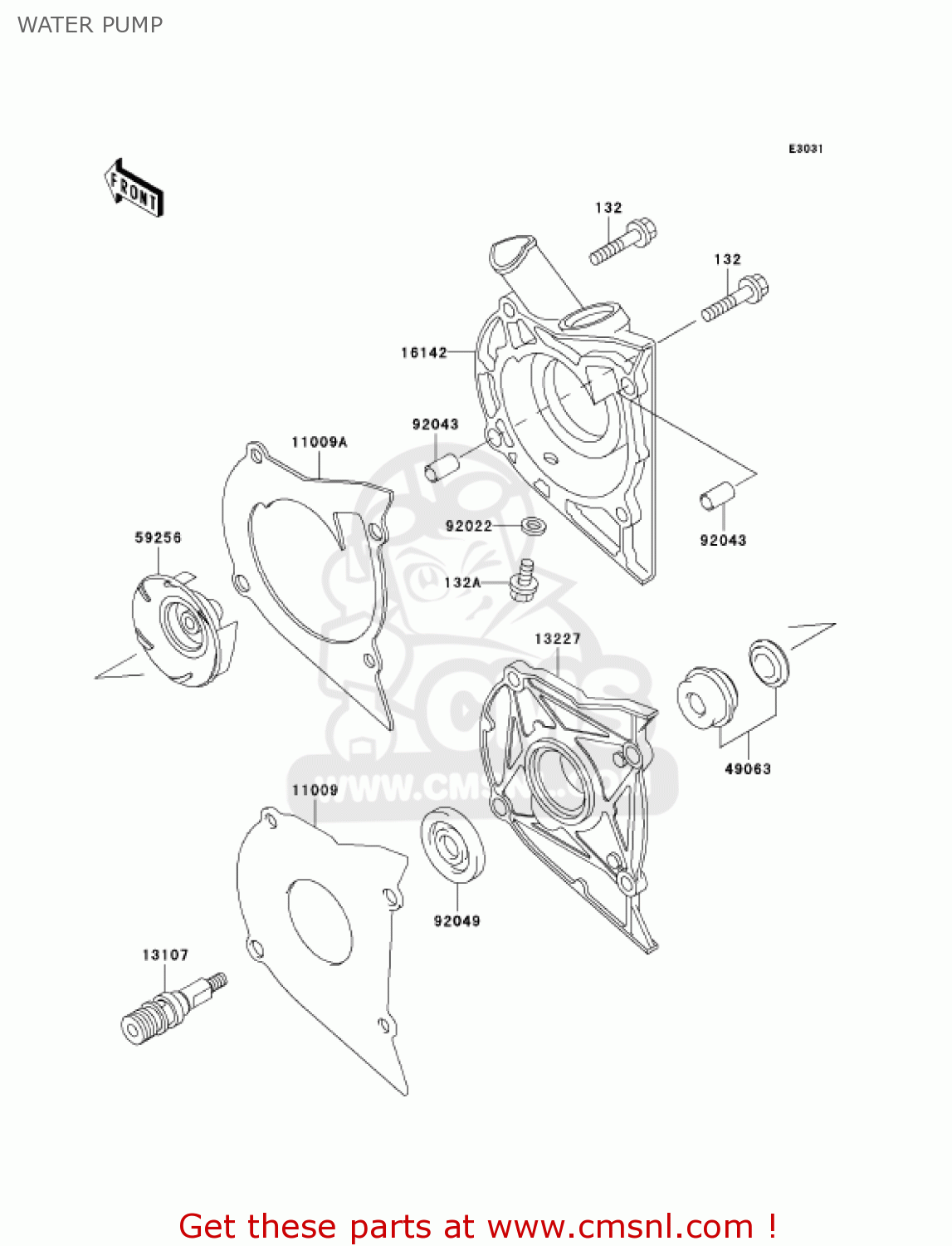 WATER PUMP EN500C7 VULCAN500LTD 2002 USA CALIFORNIA CANADA