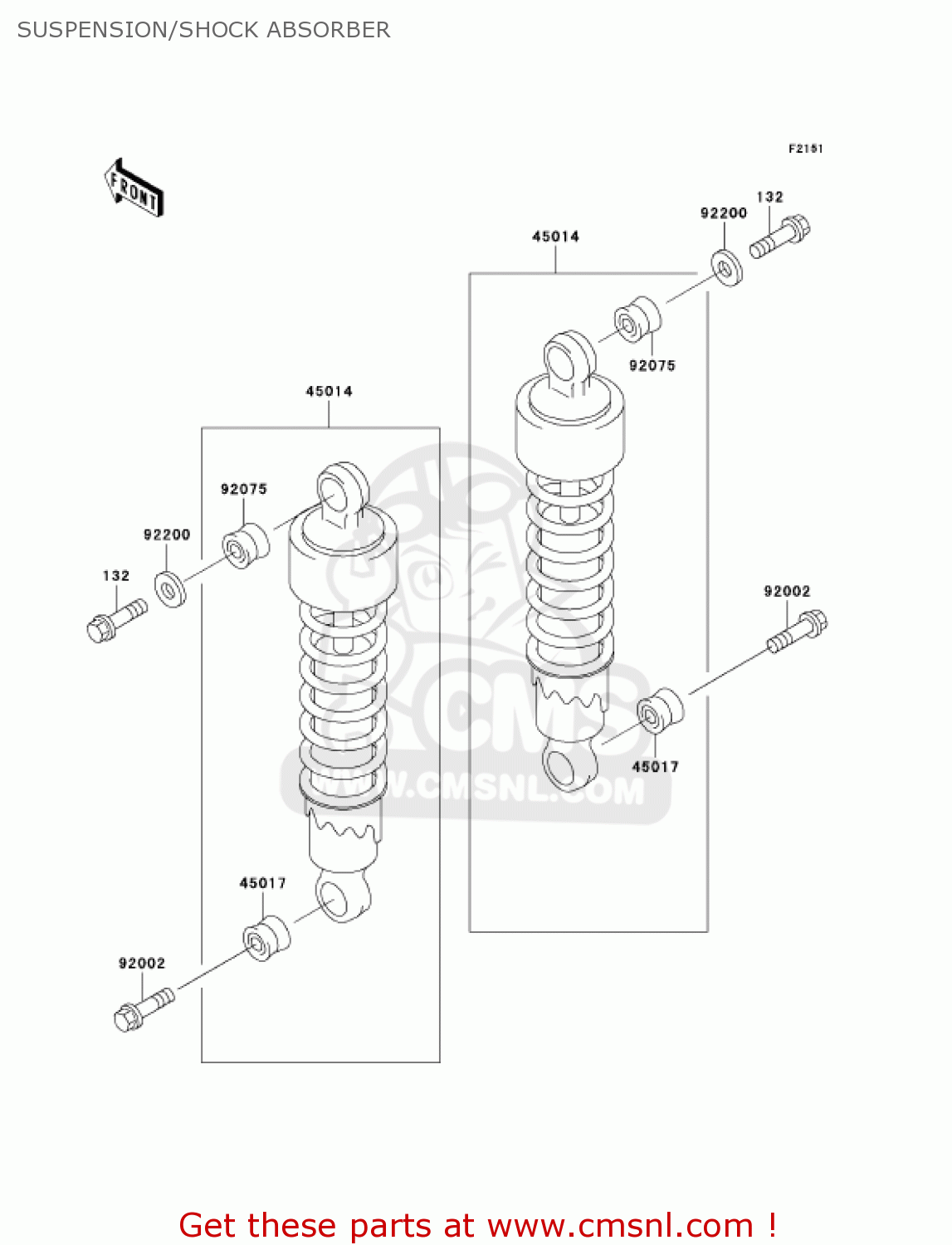 SUSPENSION/SHOCK ABSORBER EN500C7 VULCAN500LTD 2002 USA CALIFORNIA CANADA