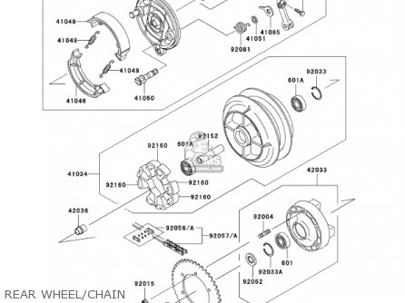 REAR WHEEL/CHAIN - EN500C7 VULCAN500LTD 2002 USA CALIFORNIA CANADA