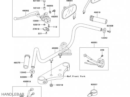 HANDLEBAR - EN500C7 VULCAN500LTD 2002 USA CALIFORNIA CANADA