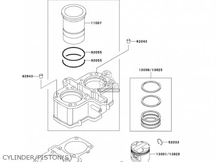CYLINDER/PISTON(S) - EN500C7 VULCAN500LTD 2002 USA CALIFORNIA CANADA