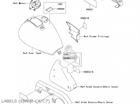 LABELS (EN500-C6/C7) - EN500C7 VULCAN500LTD 2002 USA CALIFORNIA CANADA