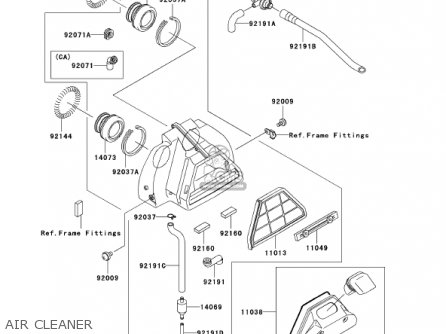 AIR CLEANER - EN500C7 VULCAN500LTD 2002 USA CALIFORNIA CANADA