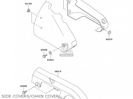SIDE COVERS/CHAIN COVER - EN500C7 VULCAN500LTD 2002 USA CALIFORNIA CANADA