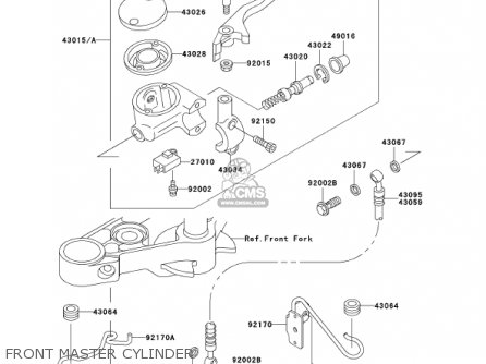 FRONT MASTER CYLINDER - EN500C7 VULCAN500LTD 2002 USA CALIFORNIA CANADA