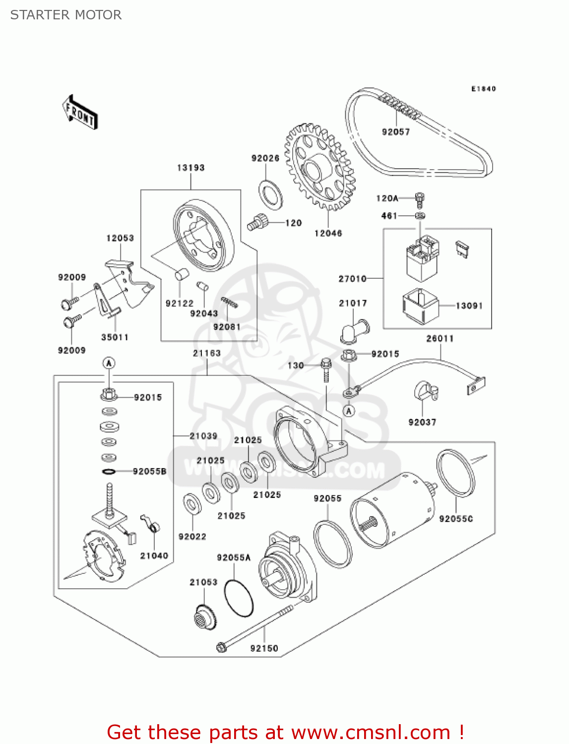 STARTER MOTOR EN500C7F VULCAN500LTD 2007 USA CALIFORNIA CANADA